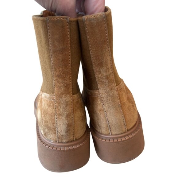VINCE "Kegan" Brown Suede Leather Water Repellent Chelsea Ankle‎ Boots Size 7.5 - Picture 3 of 10